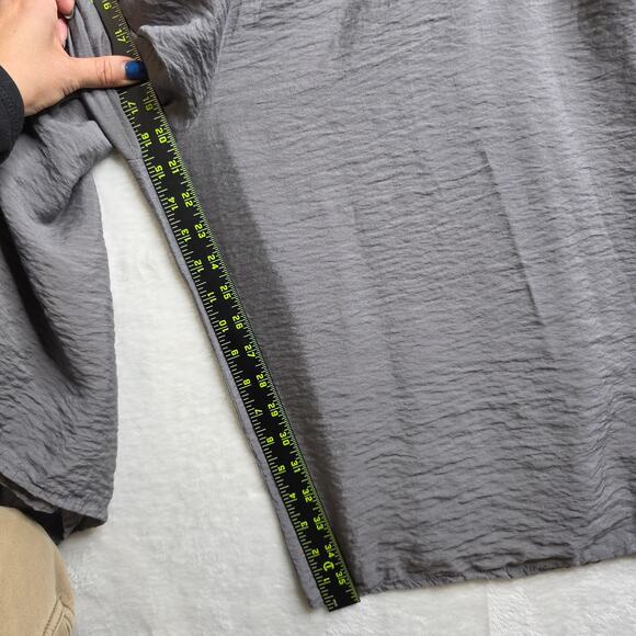 Cut Loose crosshatch L/XL Gray Super Wide Legs Relaxing Jumpsuit Seashell Button - Picture 9 of 16